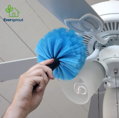 EVERSPROUT Twist-On Cobweb Duster | Hand Packaged to Protect Bristles | Indoor & Outdoor Brush Attachment | Fits Standard Acme Threaded Poles | Brush Head with Handle, No Pole (Medium-Stiff Bristles) - style: Cobweb Duster (Medium-Stiff Bristles)