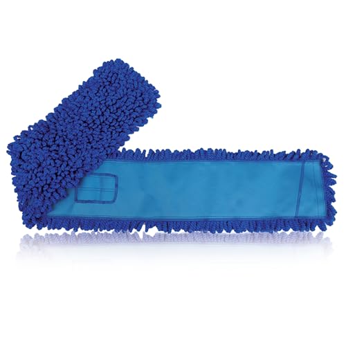 KLEEN HANDLER 48 Inch Microfiber Dust Mop, X-Large Washable Commercial, Sweeper, Janitorial Head Replacement, Push Mop Broom, Blue - color: Blue - 48 Inch, size: 1 Pack