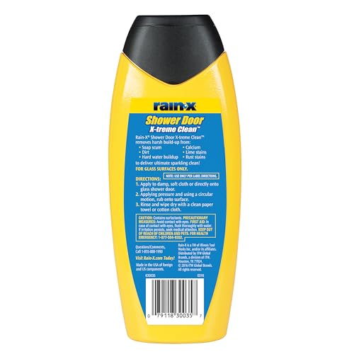 Rain-X 630544 X-Treme Clean Shower Door Cleaner, 12 Fl. Oz, Formulated To Glass Doors - Removes Soap Scum, Dirt, Hard Water Build-up, Calcium, Lime & Rust Stains (Pack of 2) - size: 12 Fl Oz. (Pack of 2)