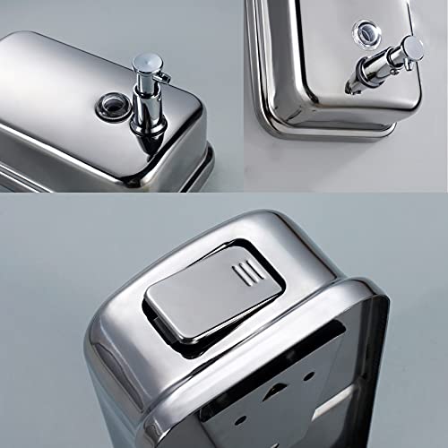 Stainless Steel Soap Dispenser for Home – 16.9oz Wall Mount, Anti-Leak Pump, Brushed Nickel Finish, Space-Saving Design for Kitchen & Bathroom - size: Vertical 16.9oz