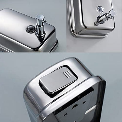Stainless Steel Soap Dispenser for Home – 16.9oz Wall Mount, Anti-Leak Pump, Brushed Nickel Finish, Space-Saving Design for Kitchen & Bathroom - size: Vertical 16.9oz