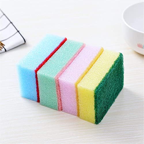 Colorful Dish Sponge for Kitchen, Set of 10 Non Scratch Kitchen Dishwashing Sponge Dual Sided Heavy Duty Kitchen Sponges for Dishes
