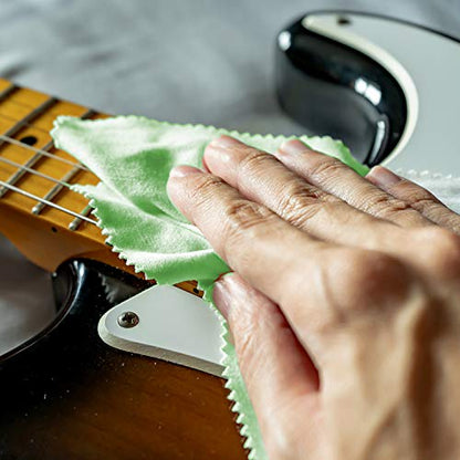 AAwipes Piano Cleaning Cloths Microfiber (3-Pack 12"x12") Plush Polishing Cloths for Musical Instruments Premium Cleaning Cloths for Guitar Violin Clarinet Trumpet Sax Universal (HCIS-1212-G-3) - color: Green 3PCS
