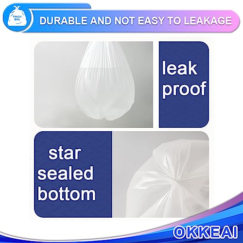 OKKEAI 3 Gallon Small Trash Bags 120 Counts White Garbage Bags Small Bathroom Trash Can Bags 10L Wastebasket Liners for Home Office Kitchen,White fit 10L -15 Can - style: White-10L-(120Bags)