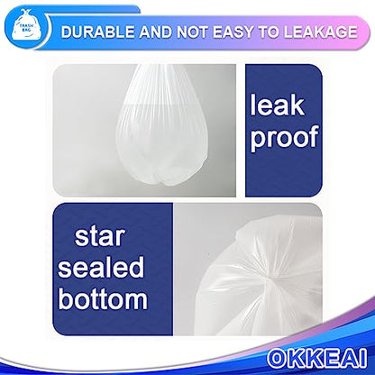 OKKEAI 3 Gallon Small Trash Bags 120 Counts White Garbage Bags Small Bathroom Trash Can Bags 10L Wastebasket Liners for Home Office Kitchen,White fit 10L -15 Can - style: White-10L-(120Bags)