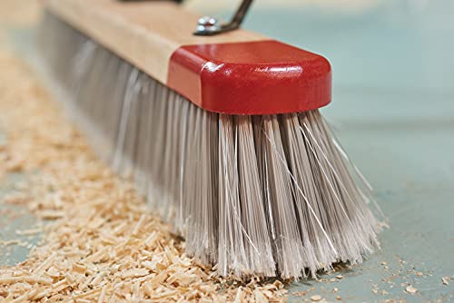 Harper 24 Inch Indoor Push Broom, Premium Heavy Duty Smooth-Surface Floor Cleaning with Flagged Bristles, Home and Garage Sweeping, Gray - style: Premium Indoor Smooth-Surface Push Broom