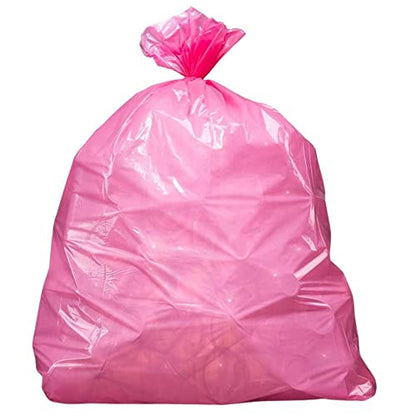 Plasticplace 12-16 Gallon Trash Bags │ 1.2 Mil │ Pink Garbage Can Liners │ 24” x 31” (250 Count) - size: 24" x 31"