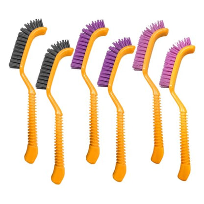 Car Crevice Cleaning Brush, Multipurpose Window Track Detail Brush, Scratch-Resistant Hard Bristle Gap Scrubber for Car, Home, Kitchen, Sink (6PCS) - size: 6PCS