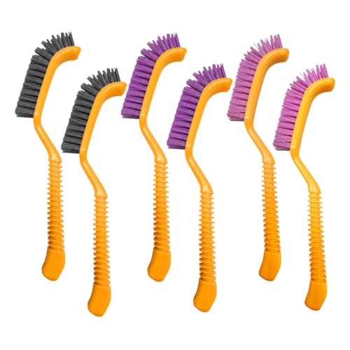 Car Crevice Cleaning Brush, Multipurpose Window Track Detail Brush, Scratch-Resistant Hard Bristle Gap Scrubber for Car, Home, Kitchen, Sink (6PCS) - size: 6PCS