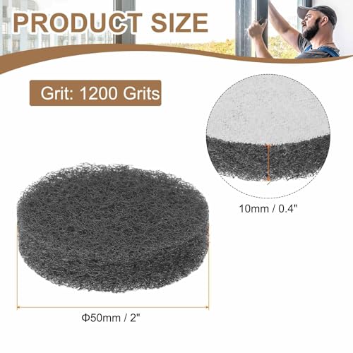 HARFINGTON 16pcs Scrubber Scouring Pads 1200 Grits 2 Inch Drill Power Brush Hoop and Loop Surface Conditioning Disc Drill Scuffing Disc Scrub Pads for Home Kitchen Cleaning, Light Gray - color: Light Gray, size: 1200 Grits