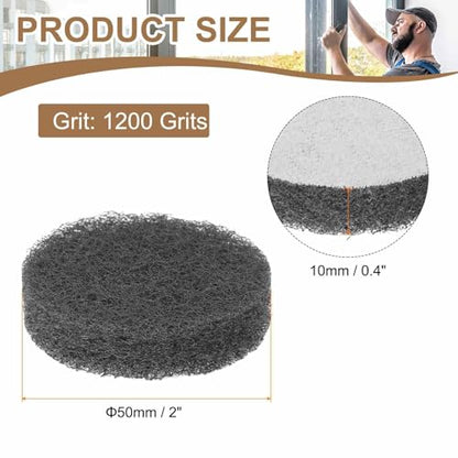 HARFINGTON 16pcs Scrubber Scouring Pads 1200 Grits 2 Inch Drill Power Brush Hoop and Loop Surface Conditioning Disc Drill Scuffing Disc Scrub Pads for Home Kitchen Cleaning, Light Gray - color: Light Gray, size: 1200 Grits