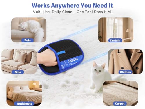 MOSTY Reusable Electrostatic Pet Hair Removal Gloves, 1PC | for Dogs & Cats, Magic Quick Fur Remover Tool for Sofa, Couch, Carpet Laundry & Car Seats, Must for Pet Owner