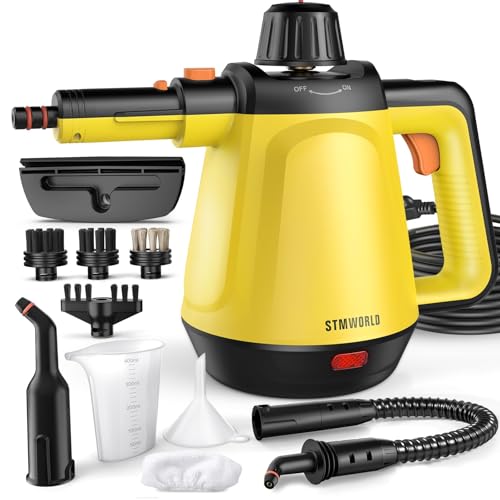 Handheld Steam Cleaner for Home, 1200W Pressurized Multi-Surface Steamer with 10 Accessories, High-Temperature Chemical-Free Cleaning for Bathroom, Kitchen, Tile, Grout, Windows, Shower Doors and Car