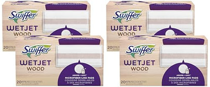 Swiffer WetJet Mops for Floor Cleaning, Hardwood Floor Cleaner Spray Mop Pad Refill, 20 Count (Pack of 4) - size: 20 Count (Pack of 4)