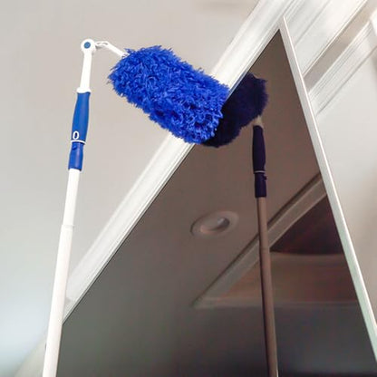 Unger Connect and Clean Microfiber Duster with Pivoting Handle, Dusters for Cleaning, Compatible with Telescopic Poles, Dusting Tools, Cleaner Tool for Windows, TVs, Moldings, Cupboards, Cabinets