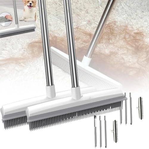 Broomwiz Pet Hair Removal, Broomwiz Carpet Scrubber, Petibo Pet Broom, Multifunctional Rubber Cat and Dog Hair Brooms (2 Pcs) - color: 2 Pcs