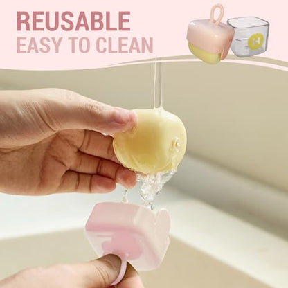 Mini Lint Roller,Washable Sticky Roller Reusable Lint Remover Portable Pet Hair Remover for Clothes,Travel Household (Pink+Pink) - color: Pink+pink