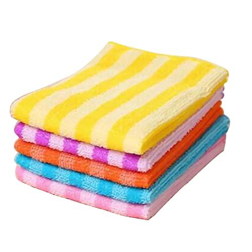 Microfiber Cleaning Cloth,5PK,11.8"x11.8",Highly Absorbent Ultra Soft Kitchen Dish Towels,Streak-Free Reusable Lint-Free Cleaning Towels,Cleaning Rags for Window Car Home Kitchen - color: B-colorful