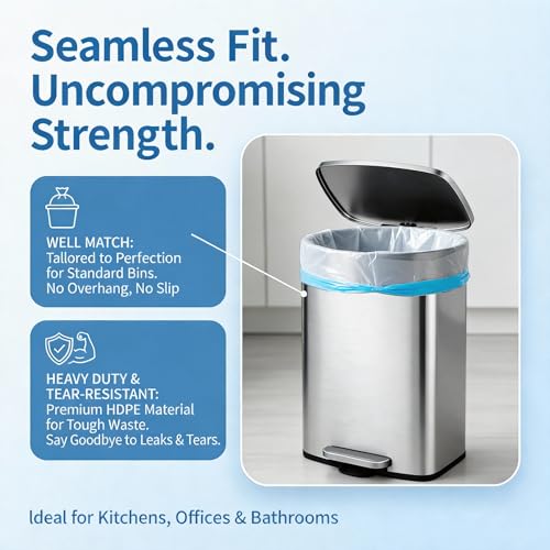 18 Gallon Trash Compactor Bags with Drawstring, 1.7 Mil, 120 Count | Tear-Free,Heavy Duty,Leakproof,Strong Tall Kitchen Garbage Can Liners,White,Fit 60 - 70 Liter Waste Bins,for Home Yard Lawn - color: 18gal-120