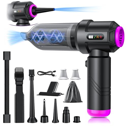 Cordless Vacuum Cleaner - 22000PA Handheld Car Vacuum, 4-in-1 Portable Mini Air Duster Rechargeable, 3-Speed Small Powerful Gadgets & Gifts, for Home, Office, Mattress, Carpet, Pet (Black) - color: Black