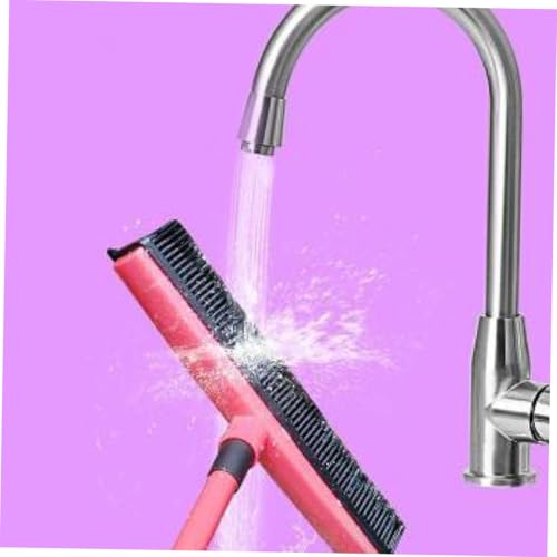 Beaupretty PET Hair Removal Broom Long Handle Rubber Carpet Scraper for Dog Hair Cleaning Easy to Use Mop for Windows and Home Cleaning
