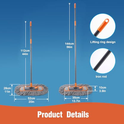 CLEANHOME Microfiber Dust Mop for Hardwood Floor Cleaning, Dry and Wet Baseboard and Floor Duster, Household Cleaning Tool for Kitchen, Bathroom