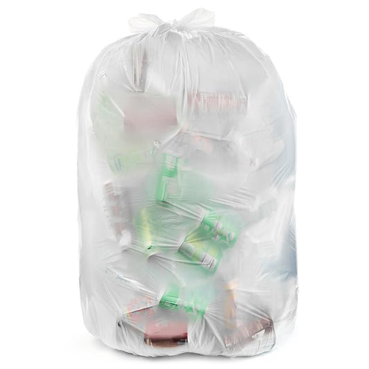 Aluf Plastics 20-30 Gallon 1.5 MIL (eq) Clear Heavy Duty Garbage Bags - 30" x 36" - Pack of 100 - For Industrial, Recycling, Storage, & Outdoor - style: 20-30 Gal, 1.5 Mil Equiv, 100 Count