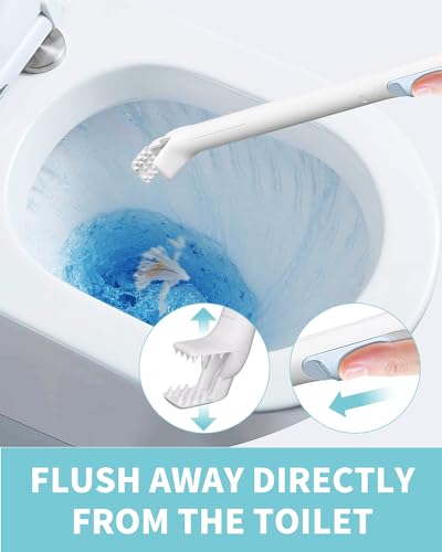 AIR U+ Disposable Toilet Brush Wand for Scrubbing Bubbles Flushable Refills, Wall Mount Toilet Cleaning System with 24 Count Refills + 1 Toilet Wand + 1 Automatic Visual Caddy - color: 1 Caddy+ 1 Wand+ 24 Refills