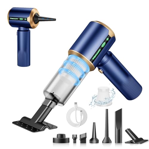 Car Handheld Vacuum Cordless: Car Vacuum Cleaner with 16000Pa Ultra-Strong Suction, Brushless Motor & HEPA Filter - Lightweight Design for Drivers and Office Workers - Blue