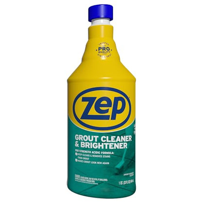 Zep Industrial Grout Cleaner and Brightener - 32 oz (Pack of 4) ZU104632 - Deep Cleaning Pro Formula