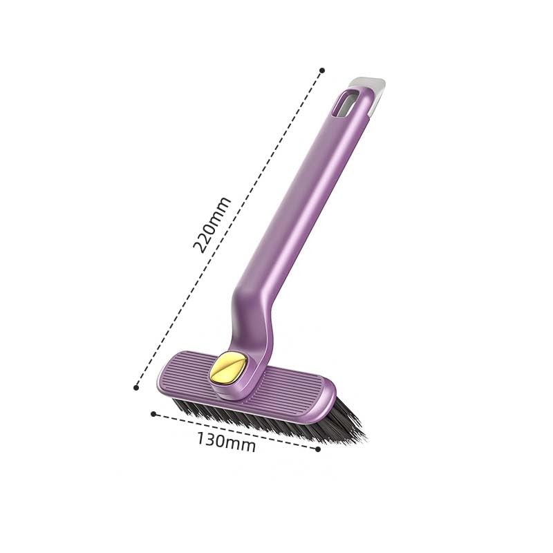 Purple Multi Purpose V Shaped Cleaning Brush,2 in 1 Scrub and Scrape Tool with Ergonomic Handle,Household Scrubbing Brush for Bathroom Kitchen Tile Gap Seam and Daily Surface Cleaning Work