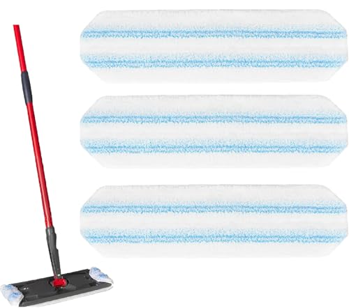3-Pack Replacement Mop Pads for O-Cedar H2prO/ Vileda H2prO Flat Mop System | Washable Reusable Microfiber Pads - size: 3 pack pads