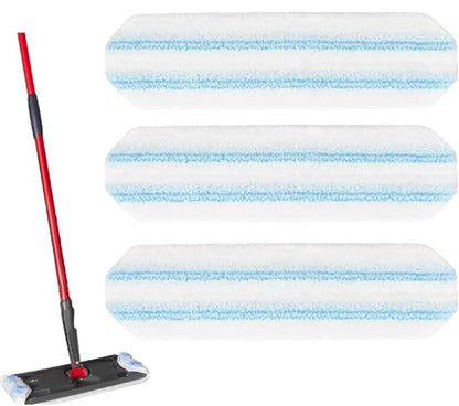 3-Pack Replacement Mop Pads for O-Cedar H2prO/ Vileda H2prO Flat Mop System | Washable Reusable Microfiber Pads - size: 3 pack pads
