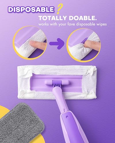 Purple Mini Spray Mop for Toddler-Montessori Cleaning Toy that Real Spray Water,Pretend Playhouse Essentials for Girls Ages 3-8,Toddler Educational Housekeeping Set - size: Purple, style: Spray Mop