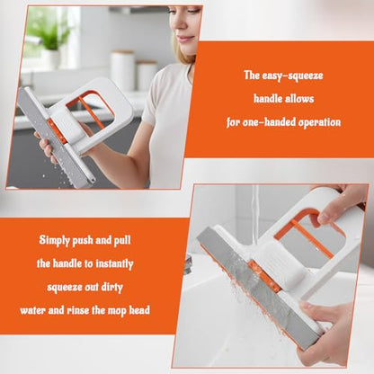 Mini Foldable Desktop Mop, 8-Piece Cleaning Supplies Set for Small Spaces, Includes 2 Mops and 6 Replaceable Heads, Ideal for Kitchen Counter, Bathroom, and Car Interior Cleaning