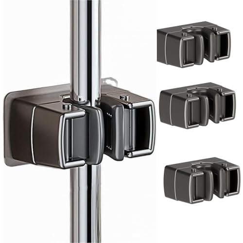 4 Pack Heavy Duty Mop Holder Wall Mount, Strong Adhesive Hanger for Broom Closet Organizer, Space Saving Utility Hooks for Bathroom Kitchen Garage Storage - style: 4PCS