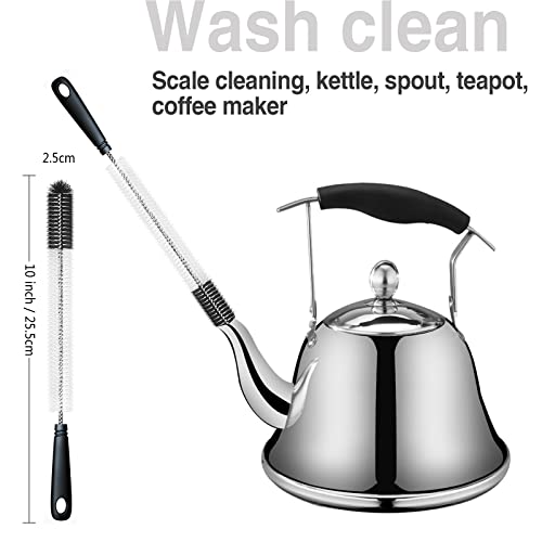 5Pcs Bottle Cleaning Brushes Multipurpose Brush - Bottle Cleaner for Washing Narrow Wine/Beer Bottles, Thermos, S’Well, Sports Water Bottles, Plus Kettle Spout/Lid Brush, Straw Brush (Black)