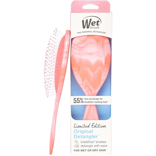 Wet Brush Original Detangler Hair Brush, Flexible Bristles Gently Detangle All Hair Types, Works on Wet or Dry Strands, Ergonomic Handle, Reduces Breakage, Limited Edition, Summer Treat Strawberry - color: Summer Treat Strawberry