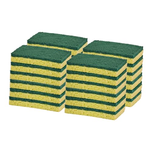 Kitchen Large Sponges for Washing Dishes, Non-Scratch Cellulose Dish Scrub Sponges, Cleaning Sponges for Household Use, Safe Cleaning Products, Kitchen Sponges Pack of 24, by Superio - color: Large Green, size: 24-pack