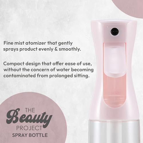 Spray Bottle Mister for Hair - Continuous Mister, Fine Water Mist, Trusted by Professional Salons & Barbers, 10.1oz - Clear Bottle (Light Pink) - color: Light Pink