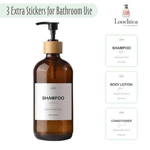 LOOCHICA Hand Amber Glass Soap Dispenser with Pump, Amber Hand Soap Dispenser, Refillable Reusable Apothecary Soap Pump Dispenser Bottles for Bathroom and Kitchen Use - color: C05-amber-hands