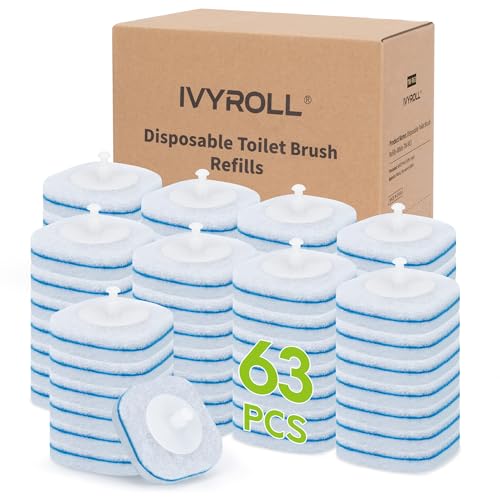 Toilet Bowl Cleaner Wand Refills Compatible with CLOROX, 63 Count Disposable Toilet Brush Refills, Replacement Heads for Toilet Cleaning System - size: 63 Count (Pack of 1)
