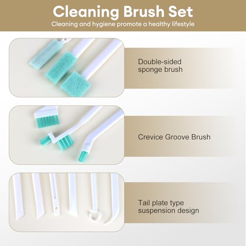 16 Pcs Crevice Cleaning Brush Set, Small Brushes for Tight Spaces, Humidifier Brush, Household Cleaning Tools for Home Appliances