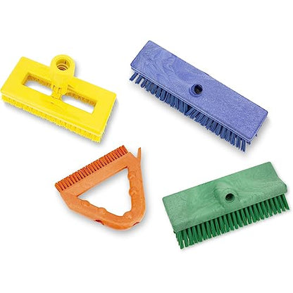 SPARTA 40423EC09 Plastic Floor Scrub Brush, Wall Brush, Equipment Brush With Nonabsorbent Bristles For Industrial Kitchens, Hospitals, Commercial Cleaning, 10 Inches, Green, (Pack of 2) - color: Green