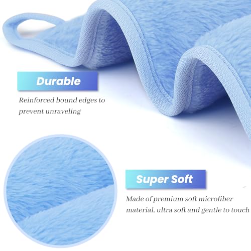 8 Pack Makeup Remover Cloth,13x7 Inch Reusable Makeup Remover Towels, Ultra Soft Microfiber Face Cloth Reusable Facial Washcloths, Blue - color: Blue