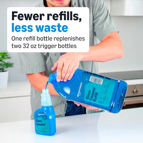 Amazon Basics Glass Cleaner Refill, Streak-Free, Cleans Windows and Mirrors with Sparkling Shine, Economical, 67.6 Fl Oz, 1-Pack - style: 67.6 Fl Oz Refill