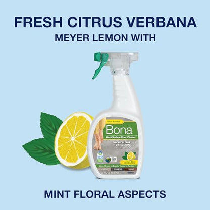 Bona® Multi-Surface Floor Cleaner Spray - 32 fl oz - Lemon Mint - Includes Filled Bottle + Concentrate Refill for Multi-Surface Floor Cleaning