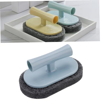 Mipcase Ergonomic Handle Kitchen Cleaning Brush Powerful Scrubbing Pad for Dishes Faucets Stove Sink Household Use Non-Scratch Scouring Pad with Random Color Random Color