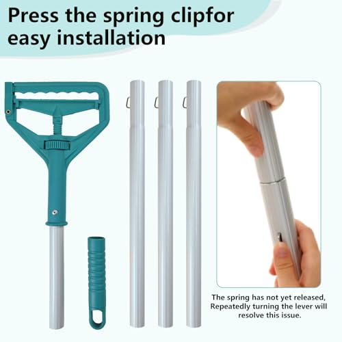 60 Inch Industrial Mop Handle Commercial mop Handle Heavy Duty Industrial mop Bucket mop Handles Heavy Duty Commercial mop Head Replacement and Handles mop Stick Replacement Mop Stick - color: Green