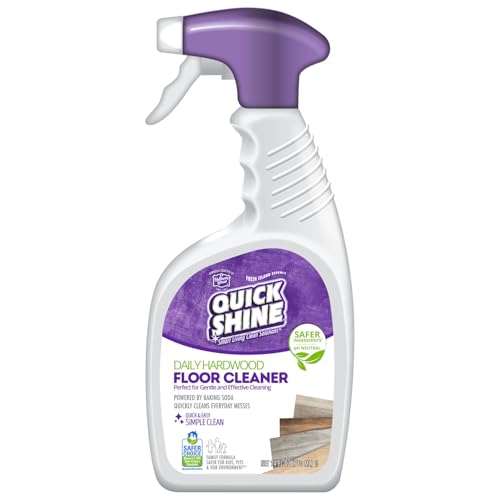 Quick Shine Hardwood Floor Cleaner Daily Care 24oz | Naturally Cleans Dirt & Scuff Marks | Dirt Dissolving, Streak Free, No Rinse & Ready to Use | Spray, Wipe, Done! | Safer Choice Cleaner - size: 24 Fl Oz (Pack of 1), style: 1 Bottle